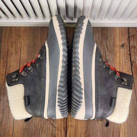 JBU Alison Waterproof Womens Size 9M Gray Faux Fur Trim Casual Ankle Duck Boots - Picture 5 of 10